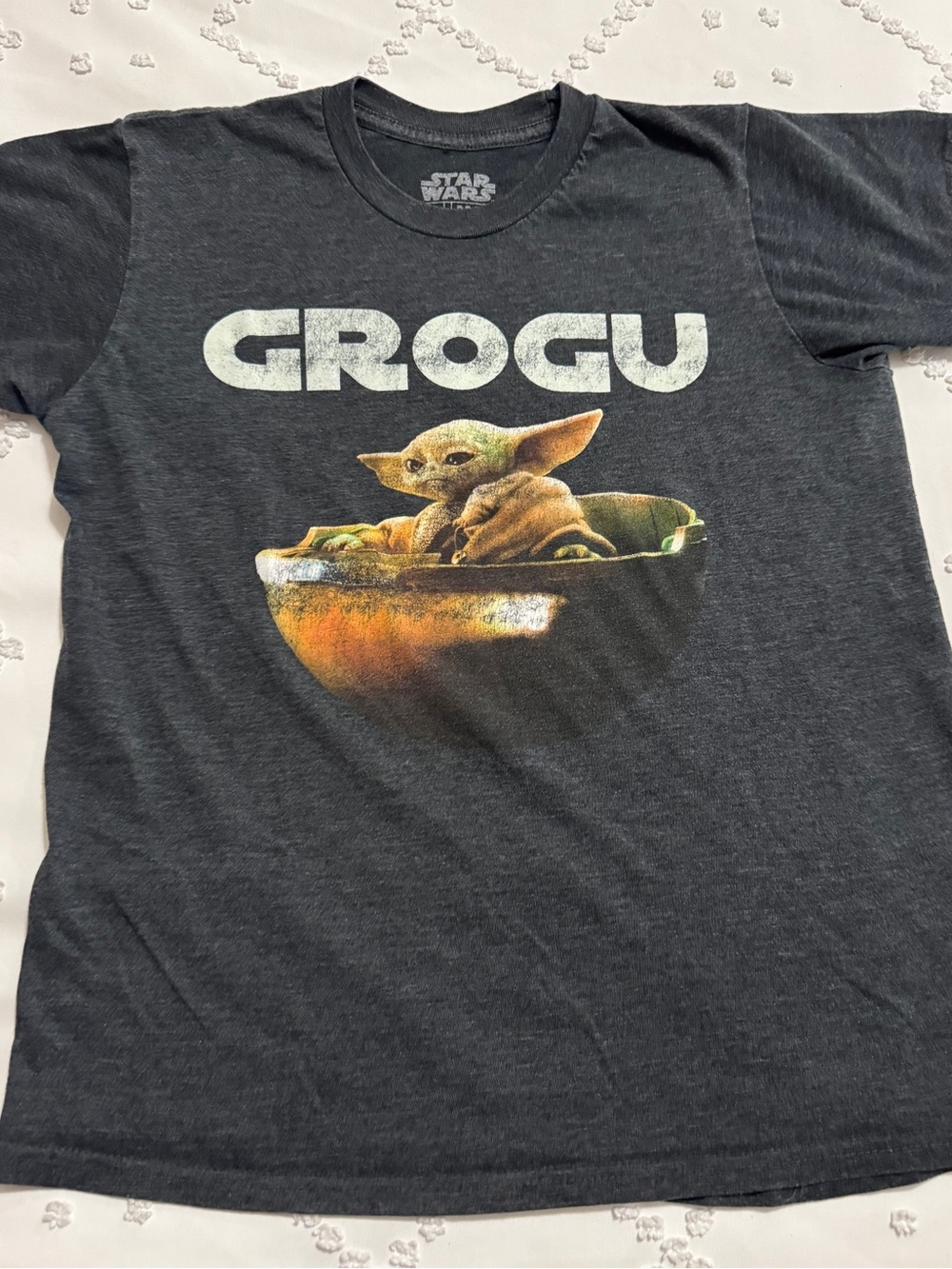 Star Wars Black Graphic Logo Tee - White Print